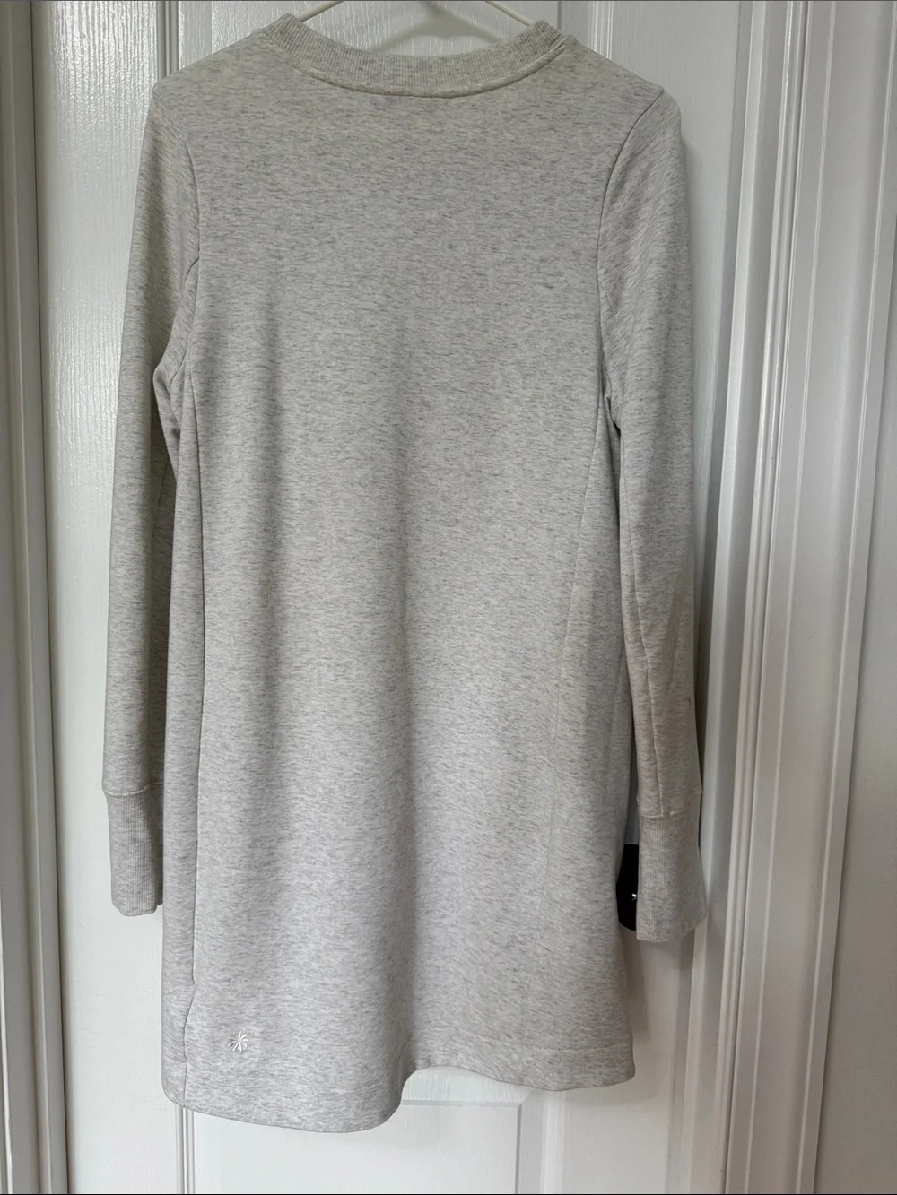 Athleta Light Heather Gray Long Sleeve Sweatshirt Dress - Picture 3 of 4